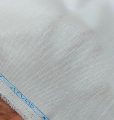 Shirt Fabric Arvind Linen Blended Slub Colour White