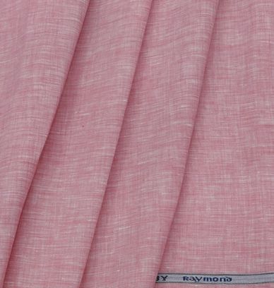 Shirt Fabric Raymond Pure Linen Plain Colour Puce Pink