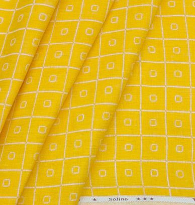 Shirt Fabric Solino Pure Linen 70 Lea Printed colour Orange